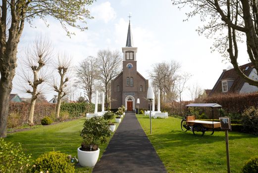 Small church in the Netherlands used for weddings, intimate