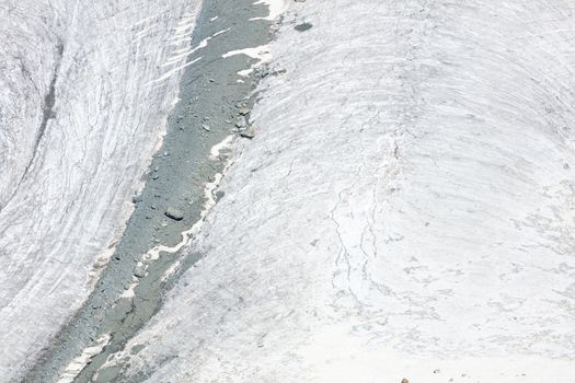 Closeup of a glacier in the Alps