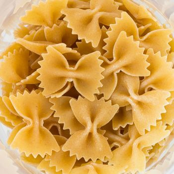 Detail of a plate of whole wheat pasta