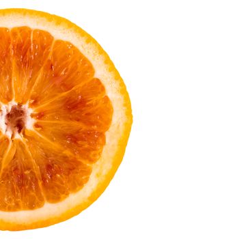 Orange slice isolated on white background for easy clipping path