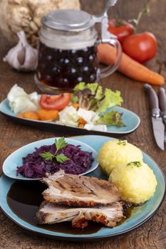 bavarian roasted pork with dumplings