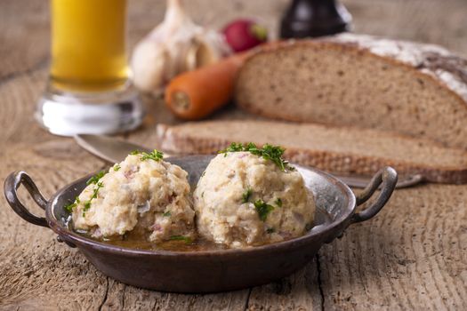 bavarian ham dumplings in broth