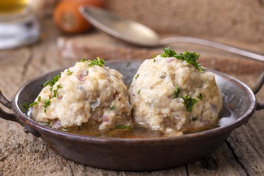 bavarian ham dumplings in broth