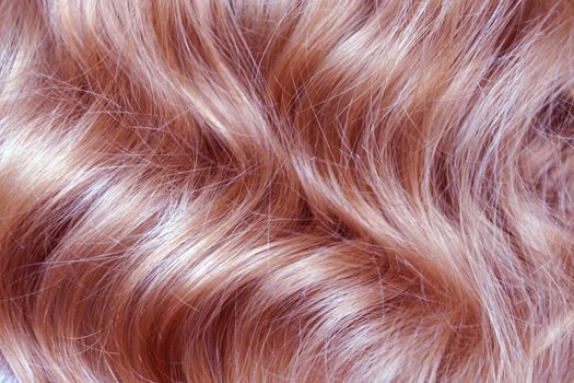 red wavy hair close-up for background