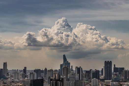 Bangkok, Thailand - Jul 27, 2020 : City view of Bangkok afternoon creates energetic feeling to get ready for the day waiting ahead. Selective focus.