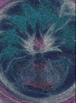 Modern art background. Lotus flower. Image composed entirely of words. 3D rendering