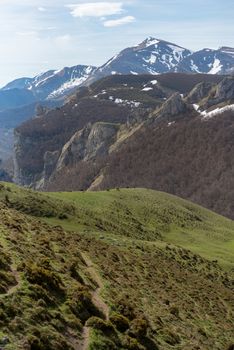 Picos de Europa mountains next to Fuente De village Cantabria Spain