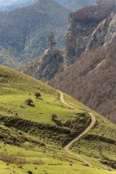 Picos de Europa mountains next to Fuente De village Cantabria Spain