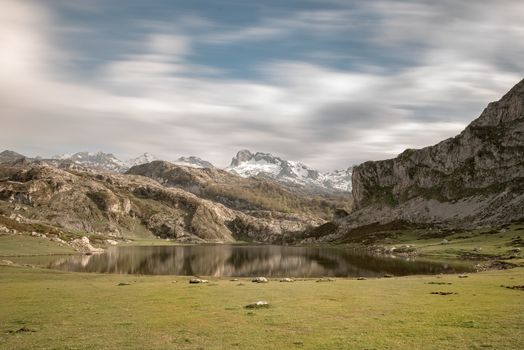 Covadonga Lakes in Picos de Europa National Park, Asturias, Spain