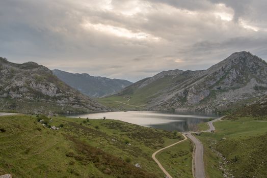 Covadonga Lakes in Picos de Europa National Park, Asturias, Spain