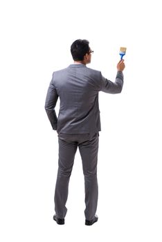 Businessman painter isolated on white background