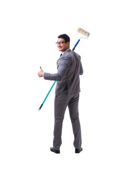 Businessman painter isolated on white background