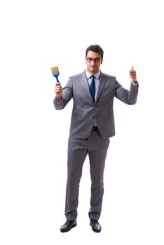 Businessman painter isolated on white background