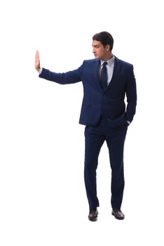 Young businessman isolated on white background 