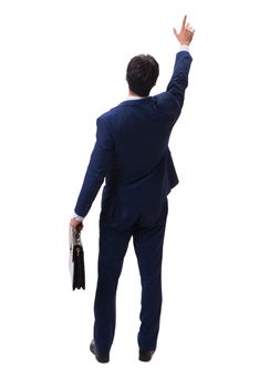 Young businessman isolated on white background 