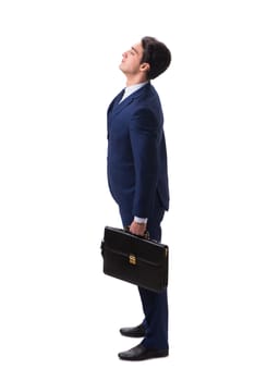 Young businessman isolated on white background 