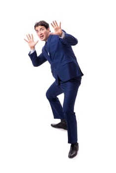 Young businessman isolated on white background 