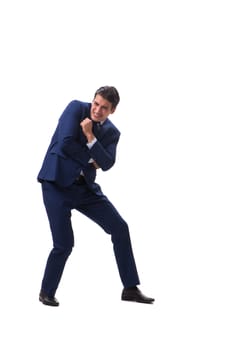 Young businessman isolated on white background 