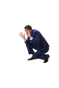 Young businessman isolated on white background 