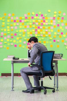 Businessman with many conflicting priorities   