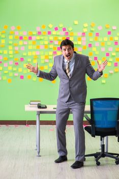 Businessman with many conflicting priorities   