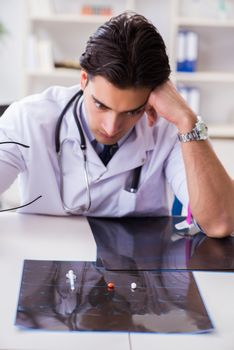 Doctor drug addict in the hospital