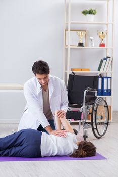 Patient recovering in hospital after injury trauma