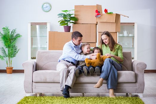 Young family enjoying time at home