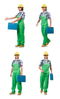 Industrial worker isolated on the white background