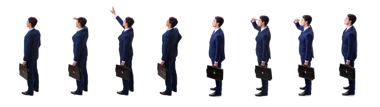 Young businessman isolated on white 