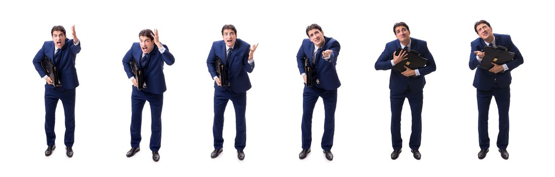 Young businessman isolated on white 