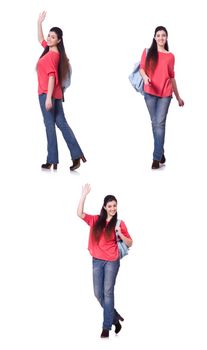 Young student isolated on the white