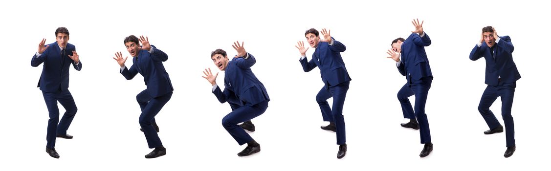 Young businessman isolated on white 