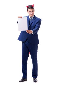 Devil businessman isolated on white background