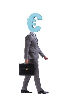 Businessman with euro sign instead of head