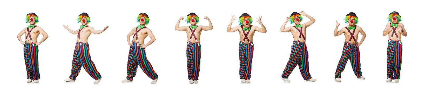 Funny clown isolated on the white background
