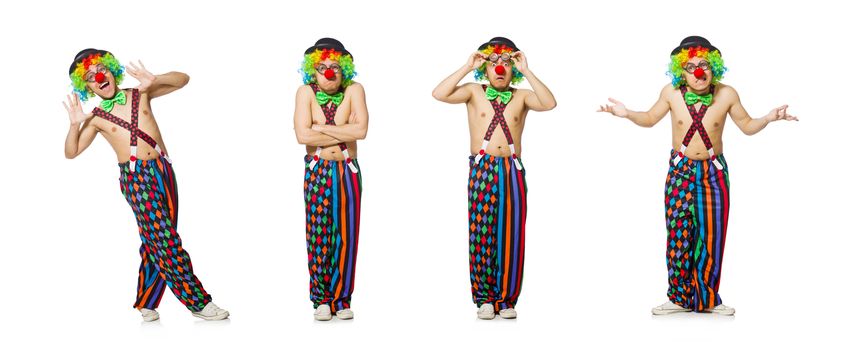Funny clown isolated on the white background