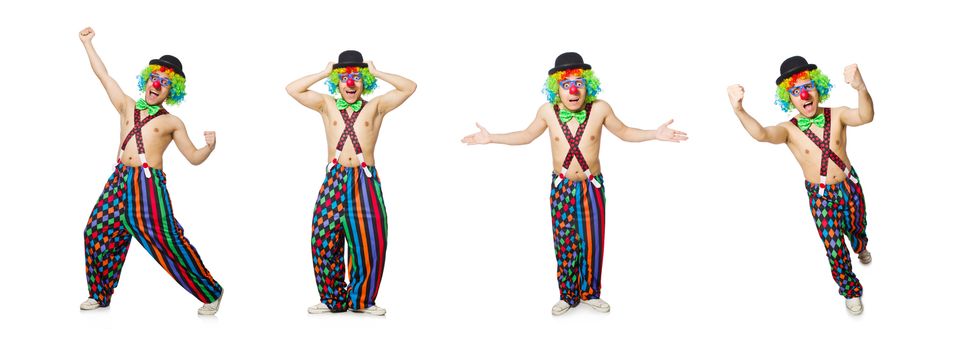 Funny clown isolated on the white background
