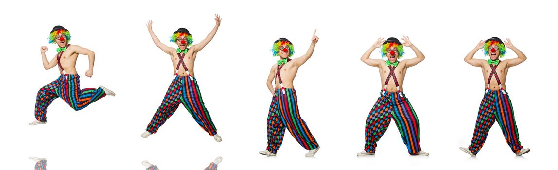 Funny clown isolated on the white background