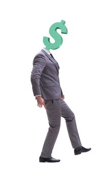 Businessman with dollar sign instead of head