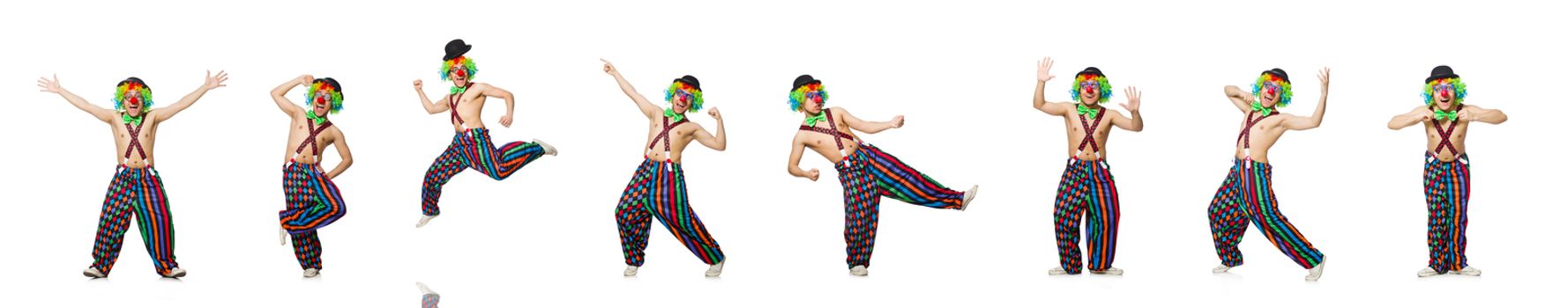 Funny clown isolated on the white background