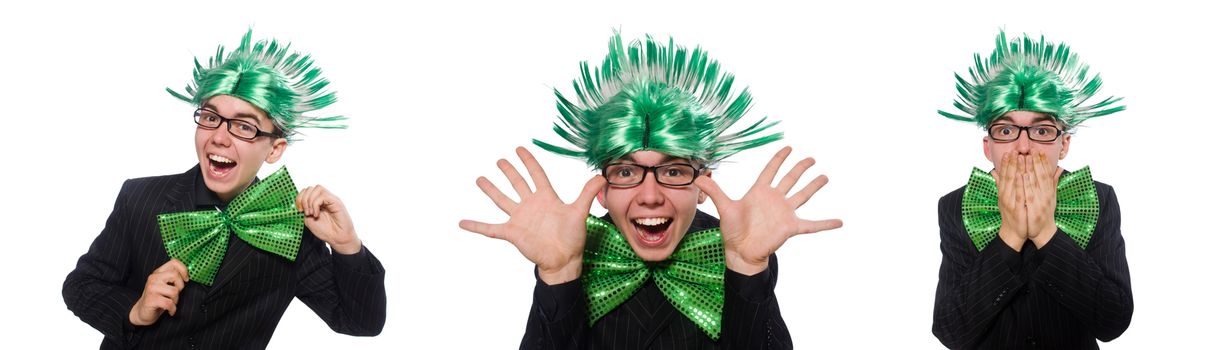 Funny man with mohawk hairstyle