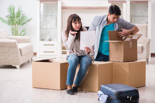 Young couple receiving foreclosure notice letter
