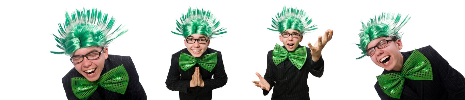 Funny man with mohawk hairstyle