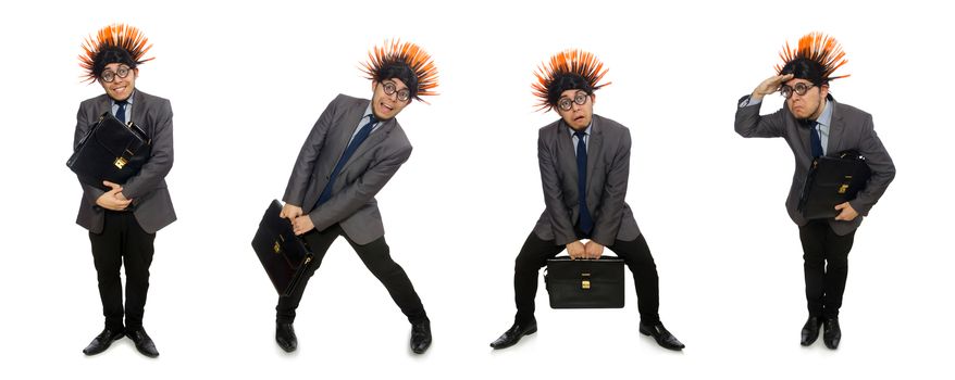 Funny man with mohawk hairstyle