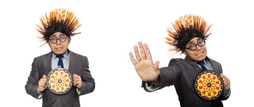Funny man with mohawk hairstyle