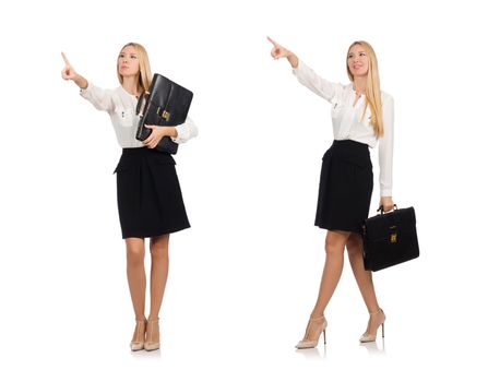 Businesswoman in business concept isolated on white