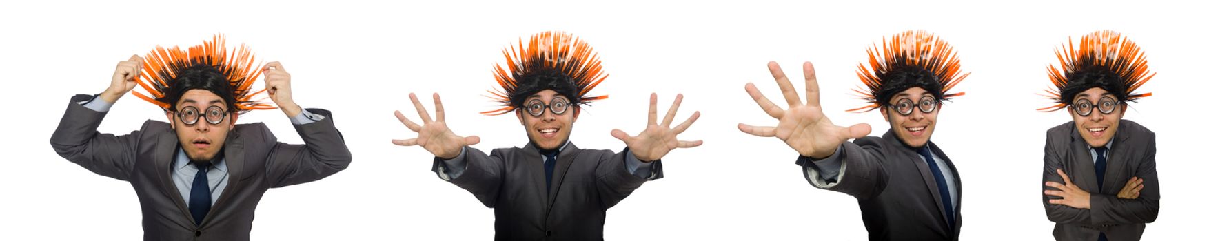 Funny man with mohawk hairstyle