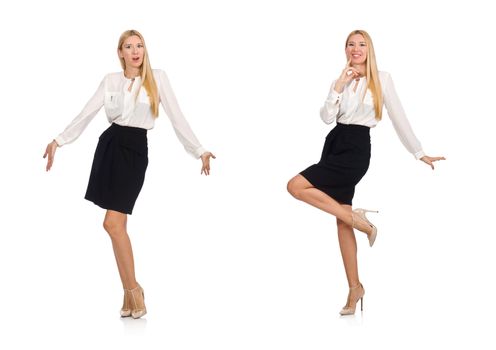 Businesswoman in business concept isolated on white