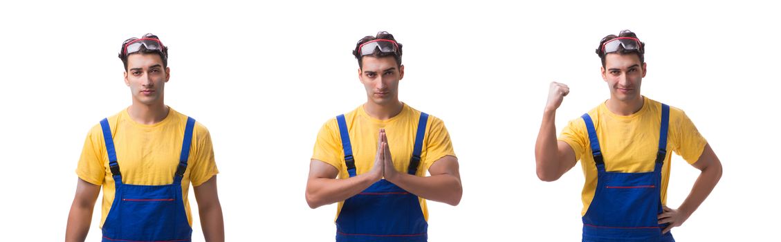Contractor employee isolated on white background